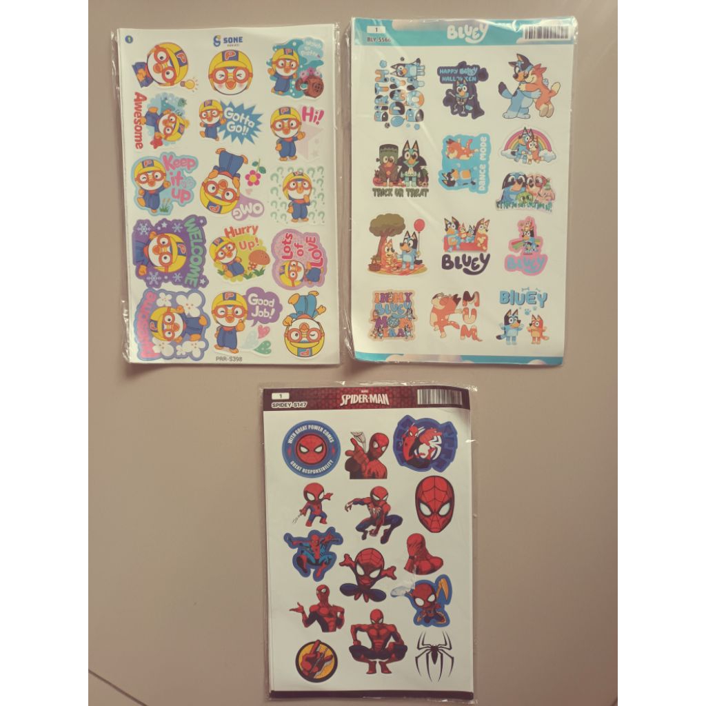 sticker karakter spiderman stiker anak karakter bluey stiker anak 50pcs spiderman stiker pororo stic