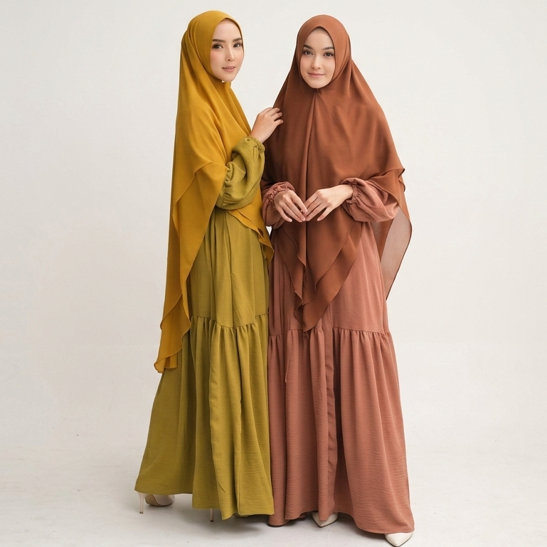 Umma Syari Rindu Abaya Dress Muslimah Gamis Menyusui Bahan Air Flow Crinkle griya_mey