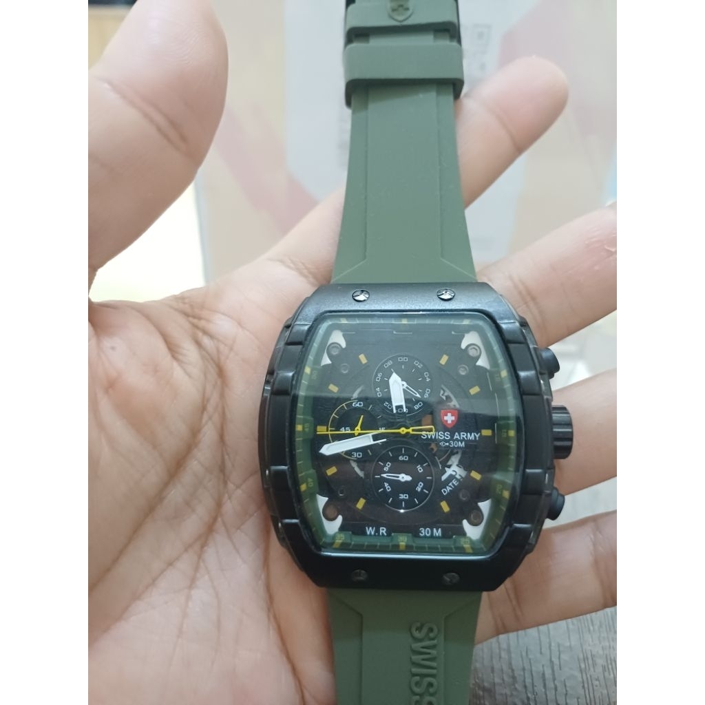 jam tangan swiss army rubber chrono aktif