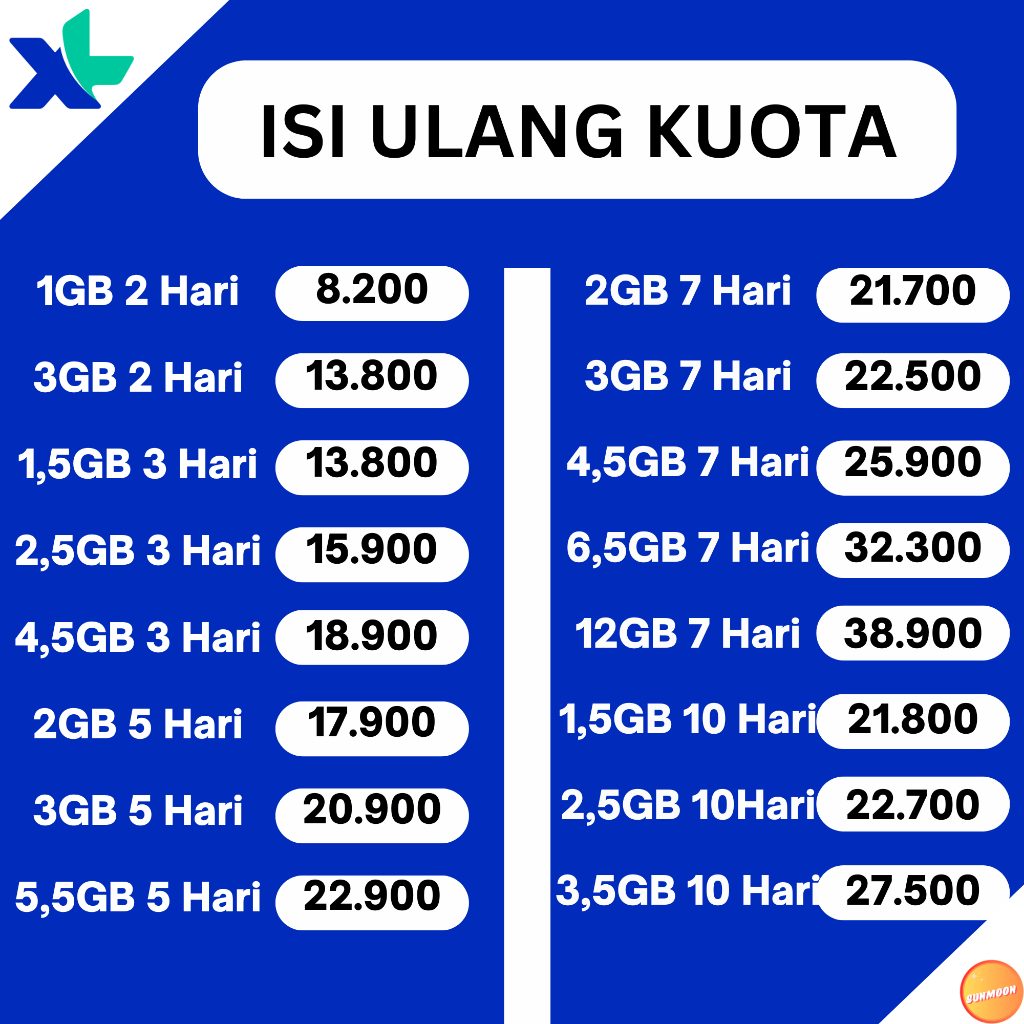Paket Data Kuota XL Hotrod Mini & Combo Mini 3 hari 7 hari