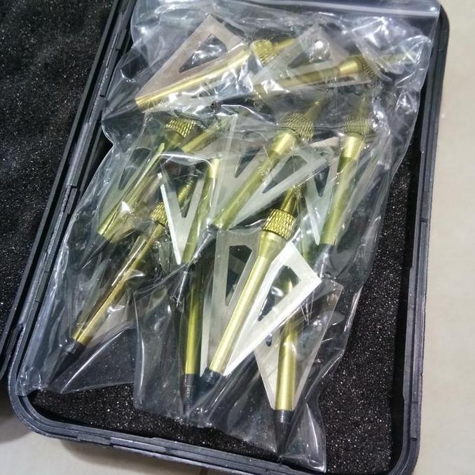 HOT SALE Arrow Broadhead Silet 3 Mata + Box - Point Anak Panah Berburu Tajam