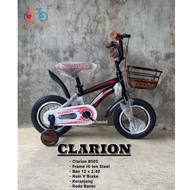 Sepeda Anak Cowok BMX Ring 12 Clarion 8505 | Sepeda Anak Cewek Roda 4 Ring 12 Clarion 8505