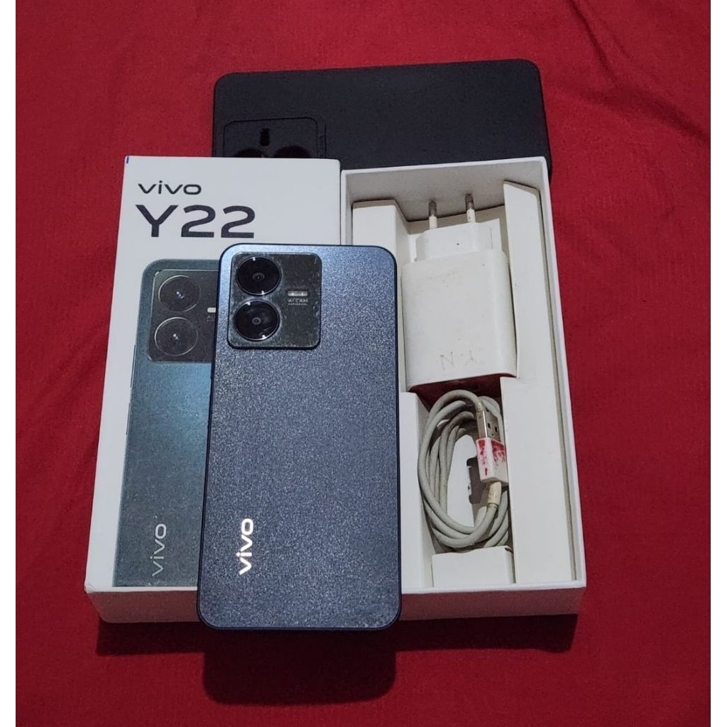Jual hp bekas siap pakai Vivo y22 6/128 fullset original
