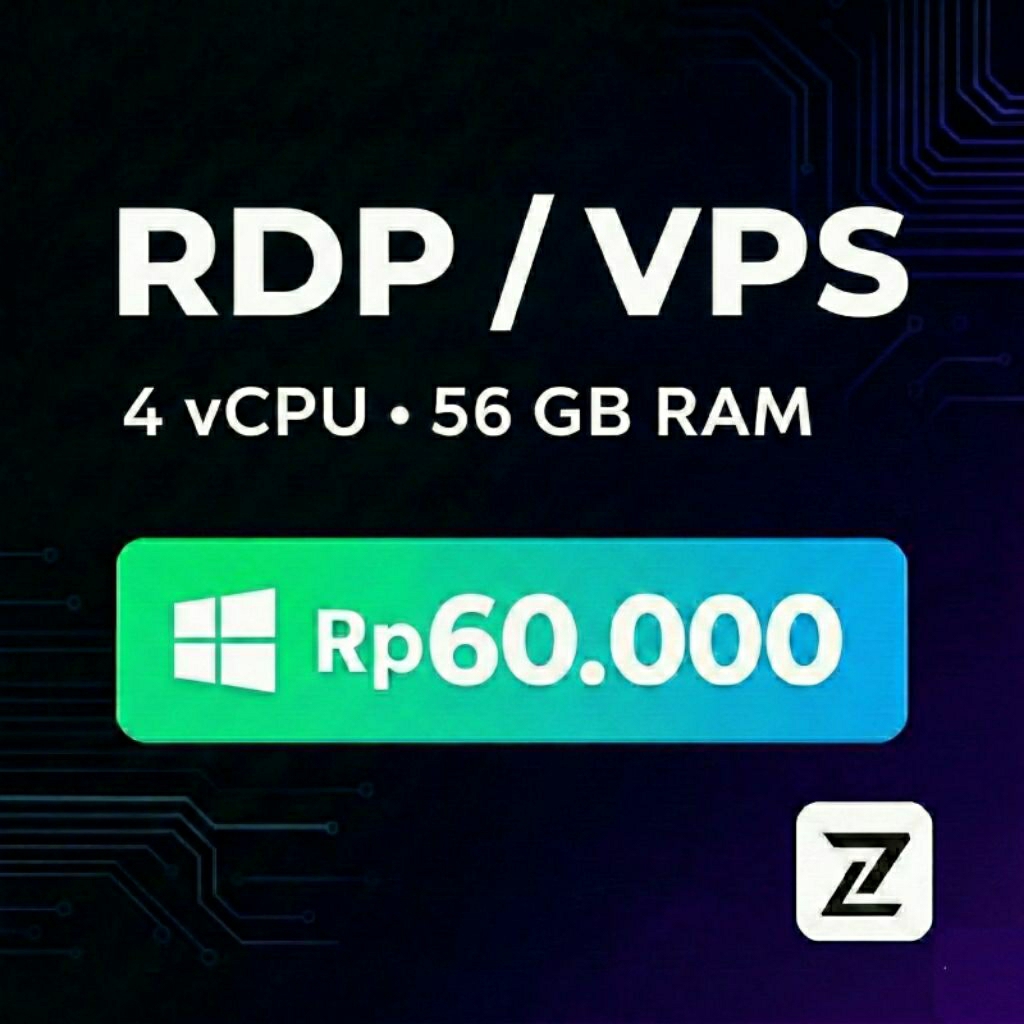 RDP & VPS Windows 56 GB RAM - Bulanan - Full Admin - Bisa Perpanjang & Bergaransi