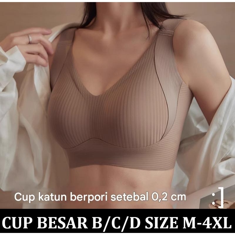 BRA BH Wanita Size Besar Cup B C D seamless import size 34 36 38 40 42 jumbo tanpa kawat tebal busa 