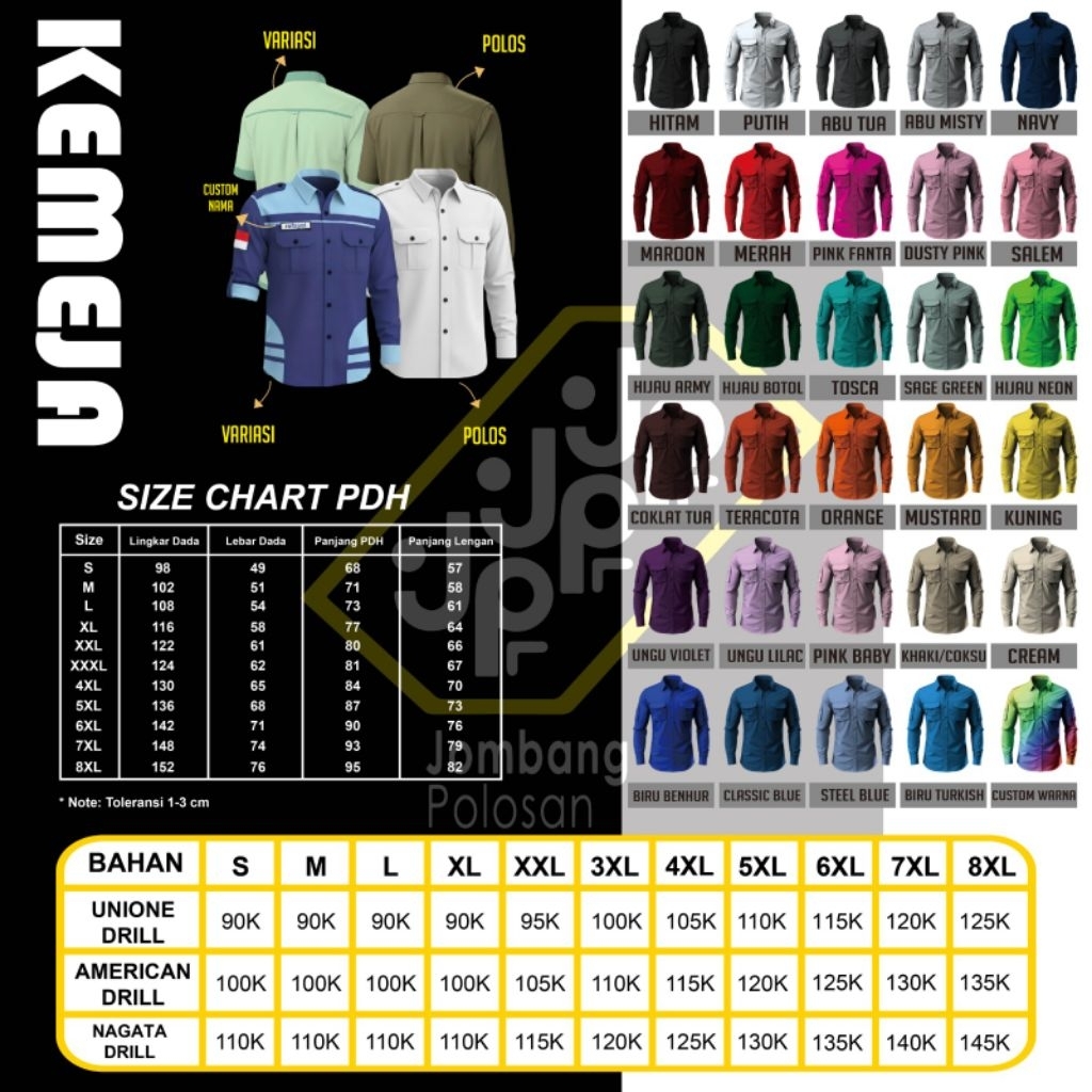 CUSTOME PDH (PAKAIAN DINAS HARIAN)