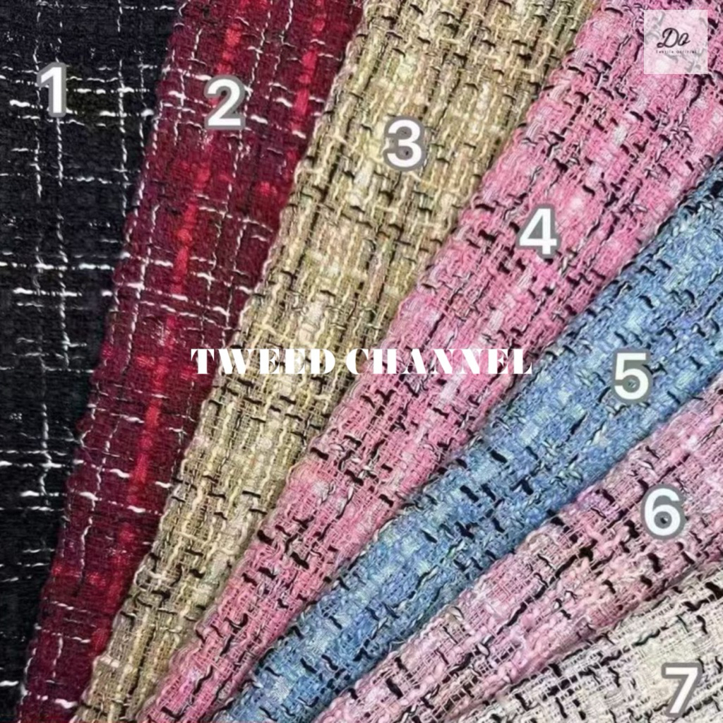 KAIN BAHAN TWEED CHANEL ORIGINAL IMPORT KOREAN STYLE