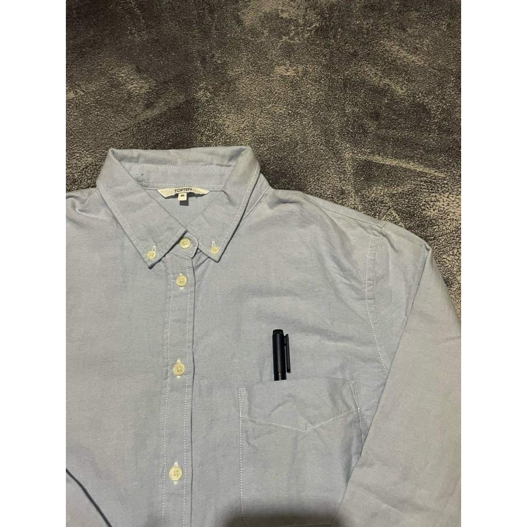 KEMEJA LONG SLEEVE TOPTEN  BIRU