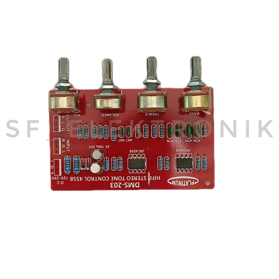 Kit Tone Control Hifi Stereo 4558 DMS-203 Bass Treble
