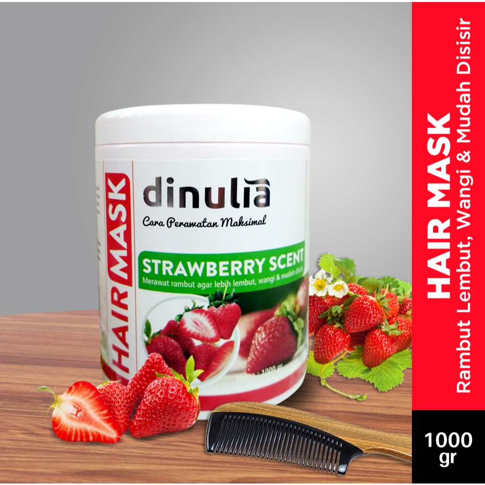 Hair Mask Dinulia Strawberry Scent, Halal BPOM