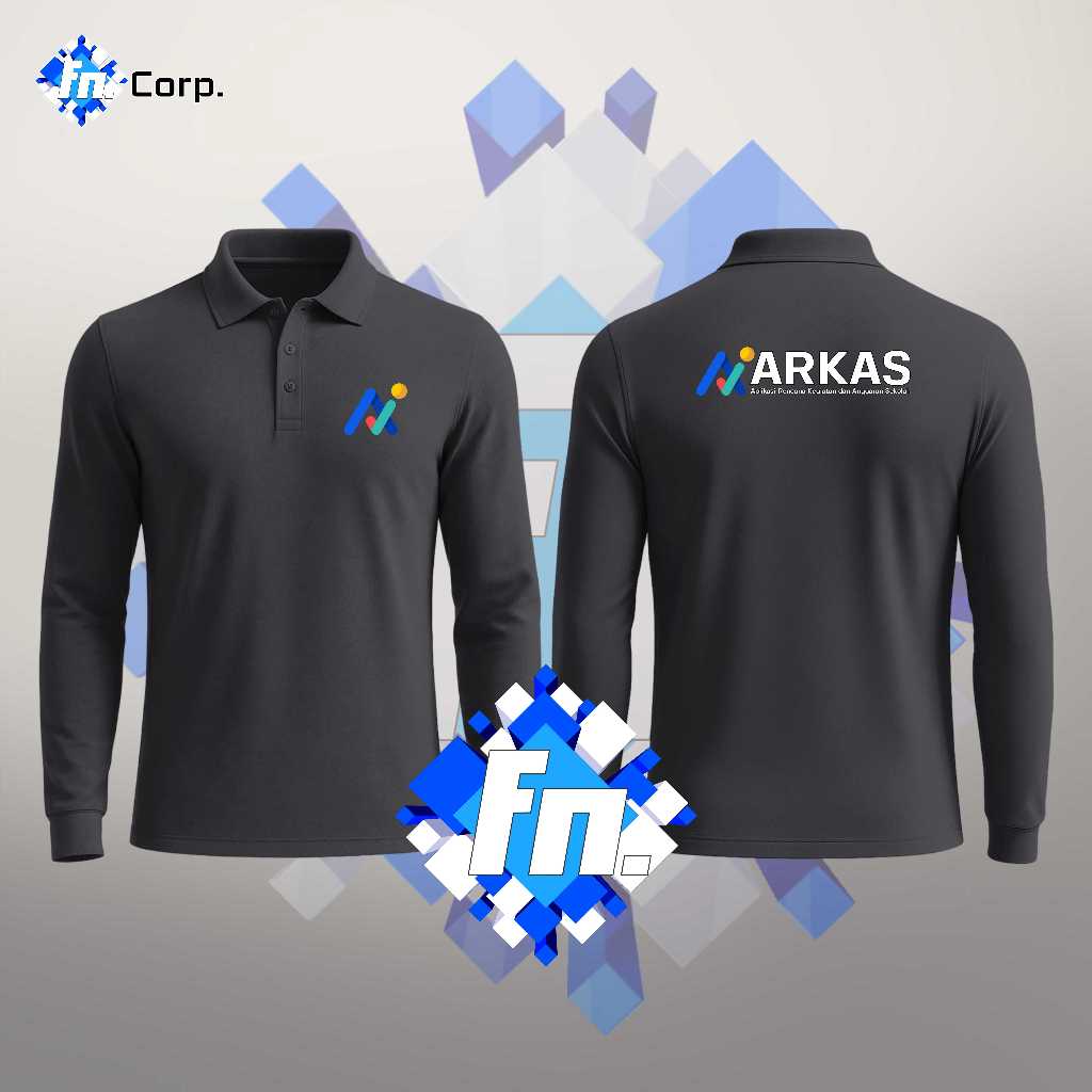 BAJU POLO SHIRT KAOS KERAH UNISEX LENGAN PANJANG ARKAS OPERATOR SEKOLAH ATASAN PRIA WANITA ADEM LEMB