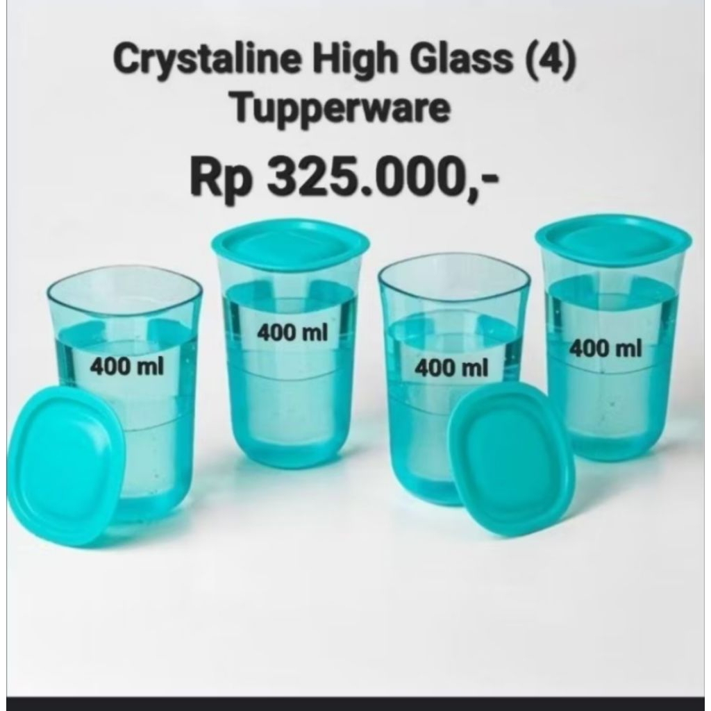 2 PCS Tosca crystaline High Glass Tupperware Baru dan ORI