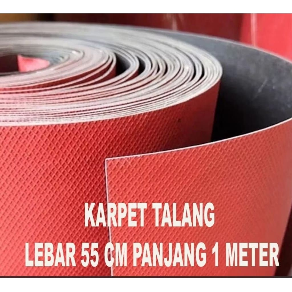 Karpet Talang Air /meter 55 90 110 Merah-Hitam / Hitam