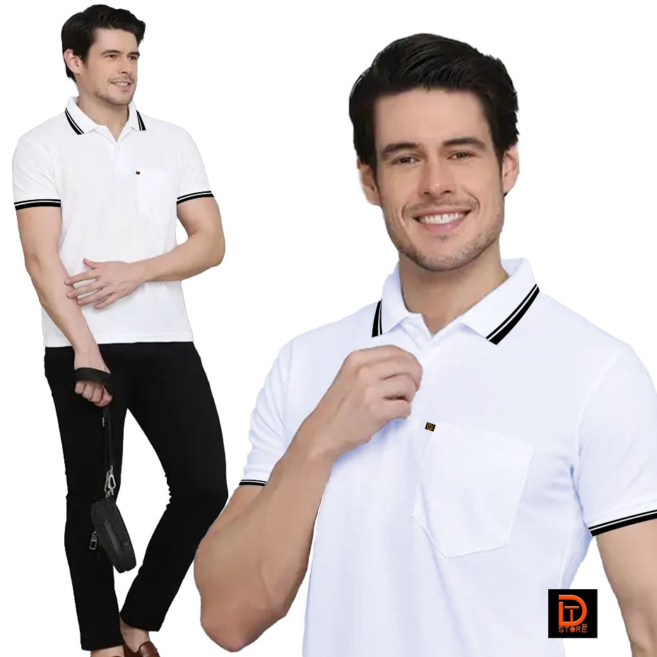 Kaos Polo Kerah Saku/Kaos Polo Shirt Pria/Kerah List