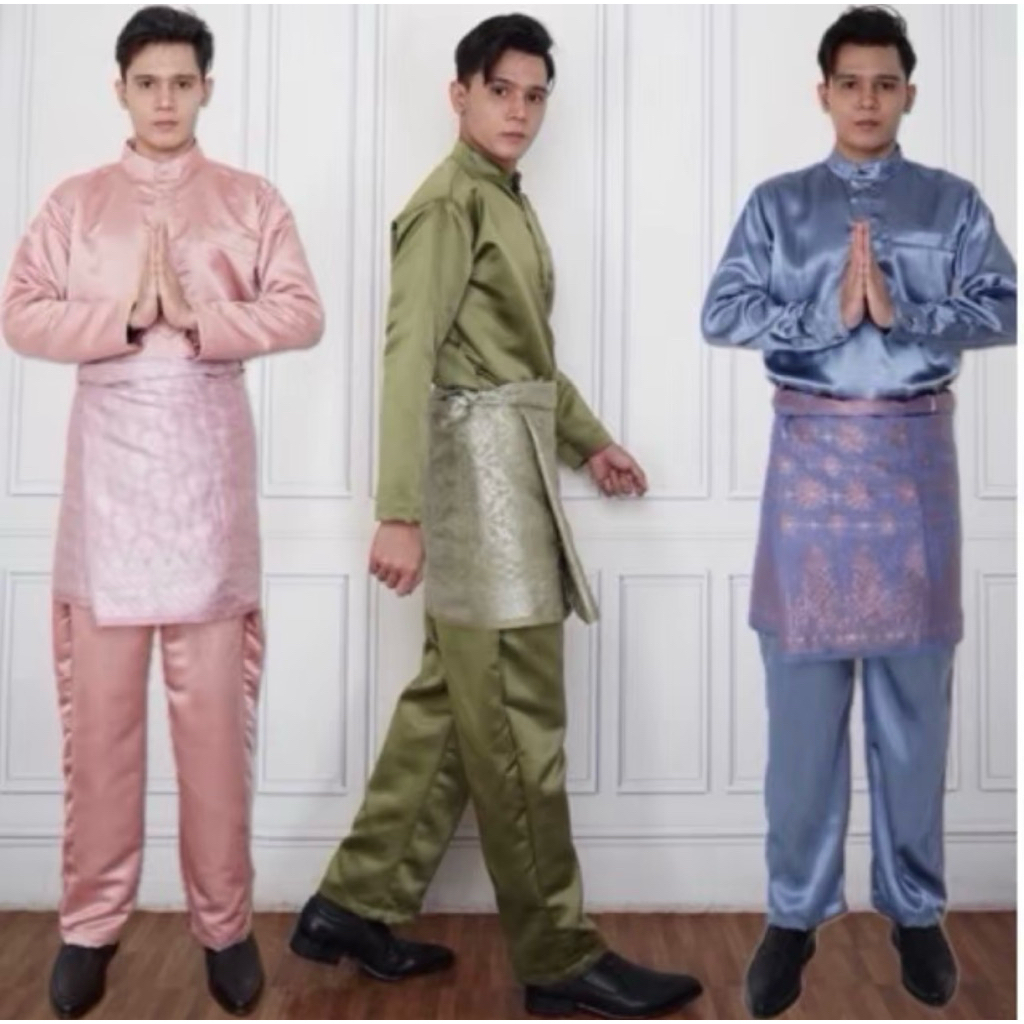 Baju teluk belanga pria melayu cekak musang pakaian adat koko muslim