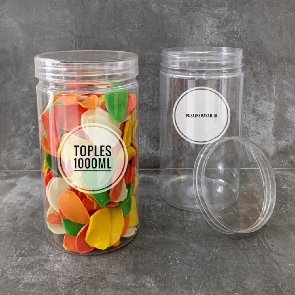Toples Tempat Kerupuk 200ml 300ml Silinder Bening Transparan | Lodong Wadah tempat snack krupuk | Ja
