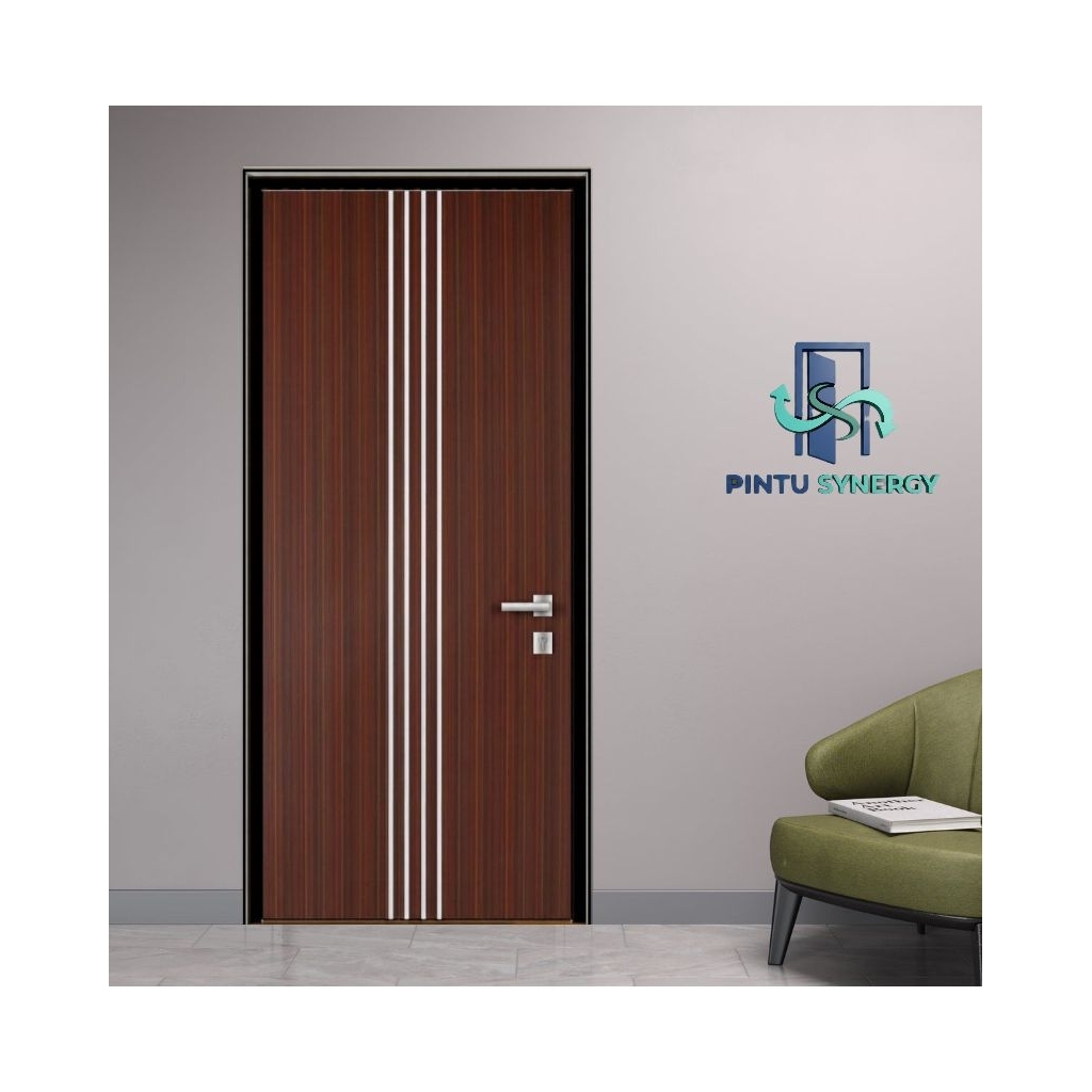 Pintu Minimalis Motif G4 CUSTOM | Set Sliding | Kusen Alumunium Fullset