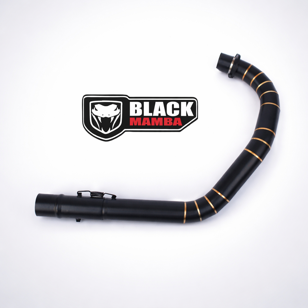 Pipa Leher Header Knalpot W175 Doff Original Black Mamba