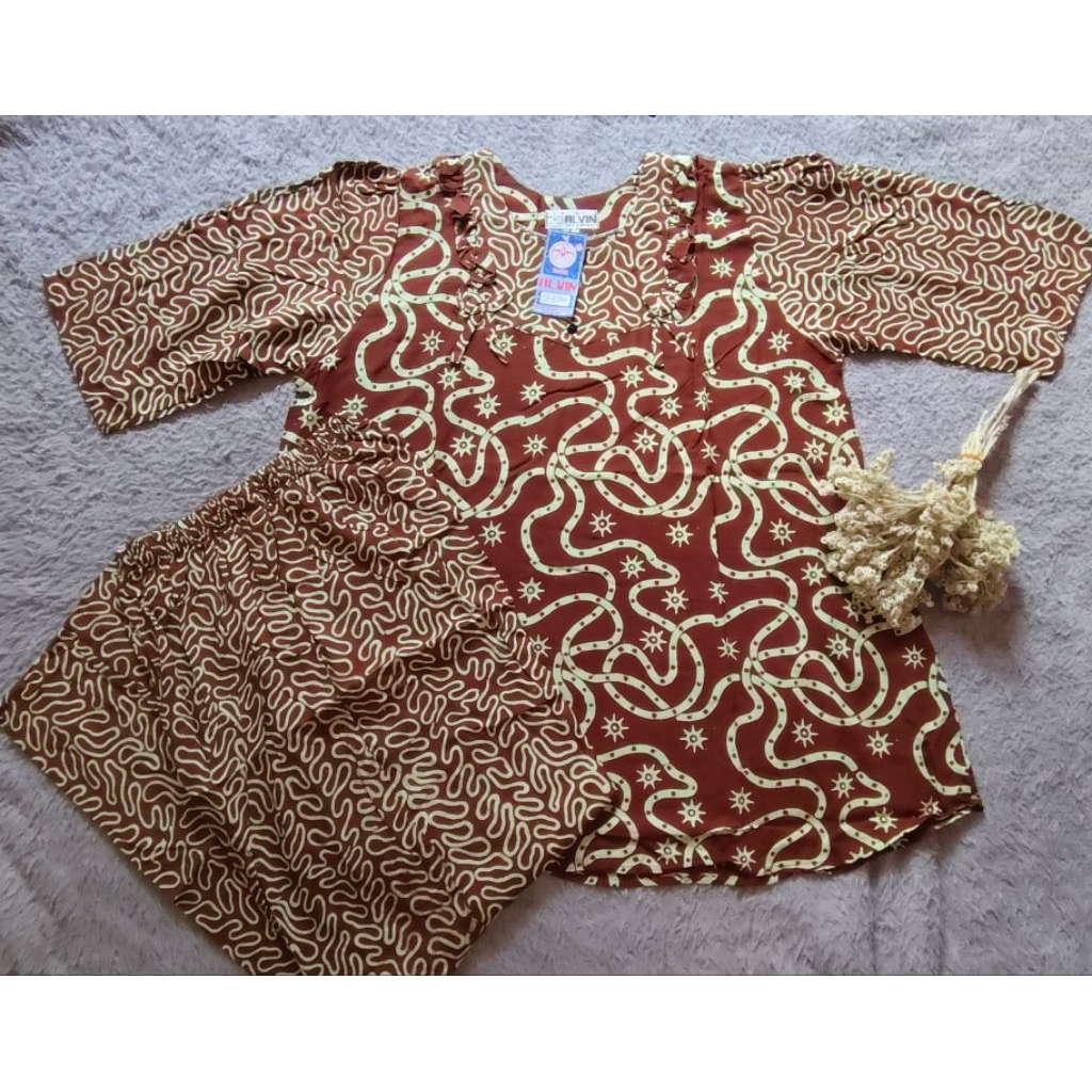 Batik Alvin Cp. dewasa/standar lengan 3/4 Celana panjang