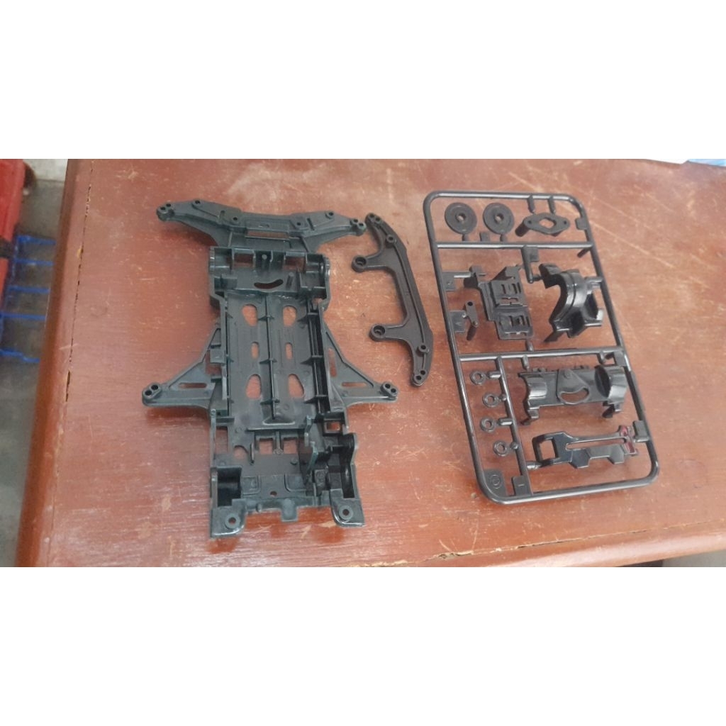 replika tamiya vs chassis set gear box akar daxing