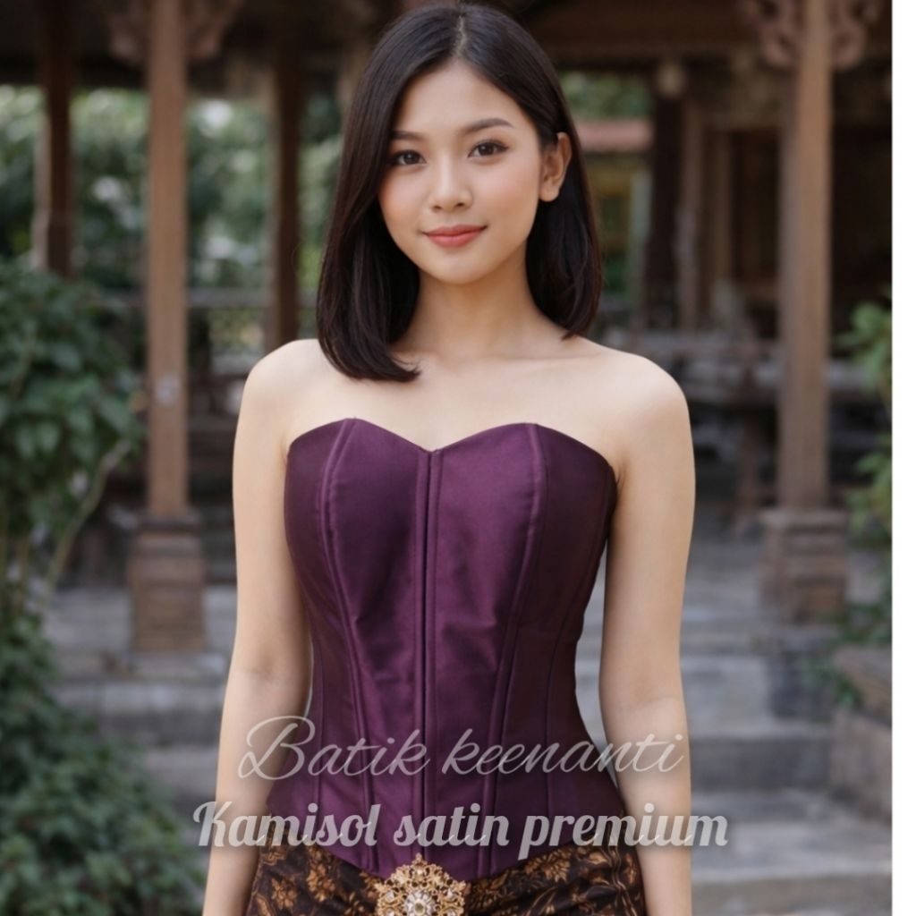 kamisol satin / longtorso / korset premium / bustier / dalaman gaun dan kebaya