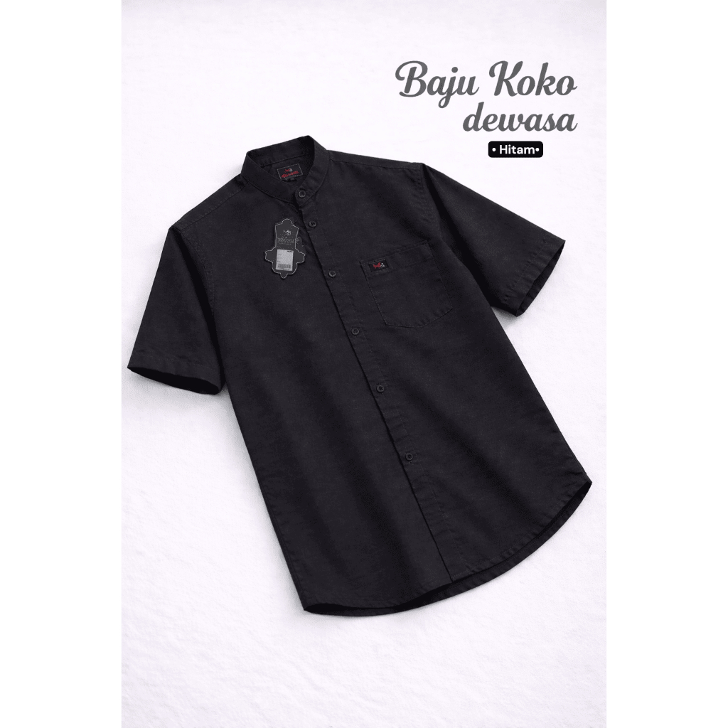 KOKO PRIA DEWASA POLOS LENGAN PENDEK WARNA HITAM