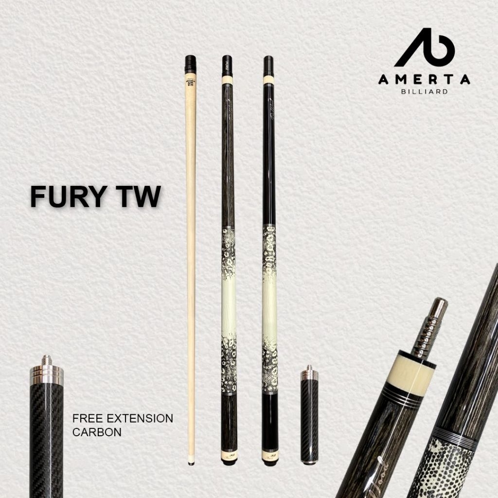 FURY TW Series Truewood Stik Billiard Super Low Deflection HT2 Hybrid Plus Shaft Exotic Wood Radial 