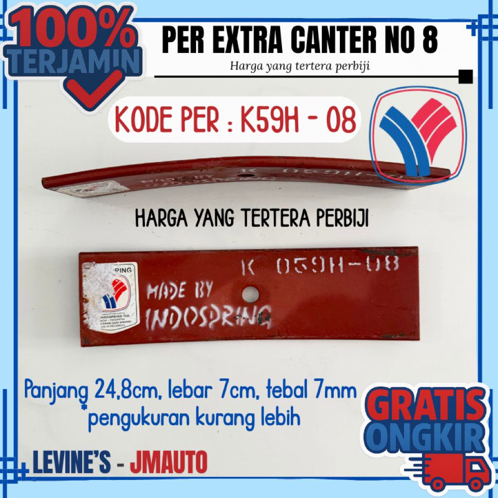 per extra canter nomor 8 K59H-08 Indospring / per extra PS125 no 8 / per extra canter nomer 8 / per 