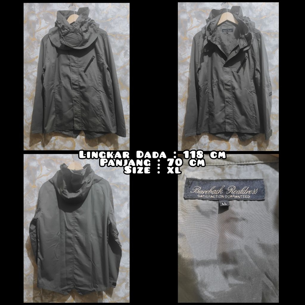 Jaket Outdoor Windproof Warna Hijau Army second Original.