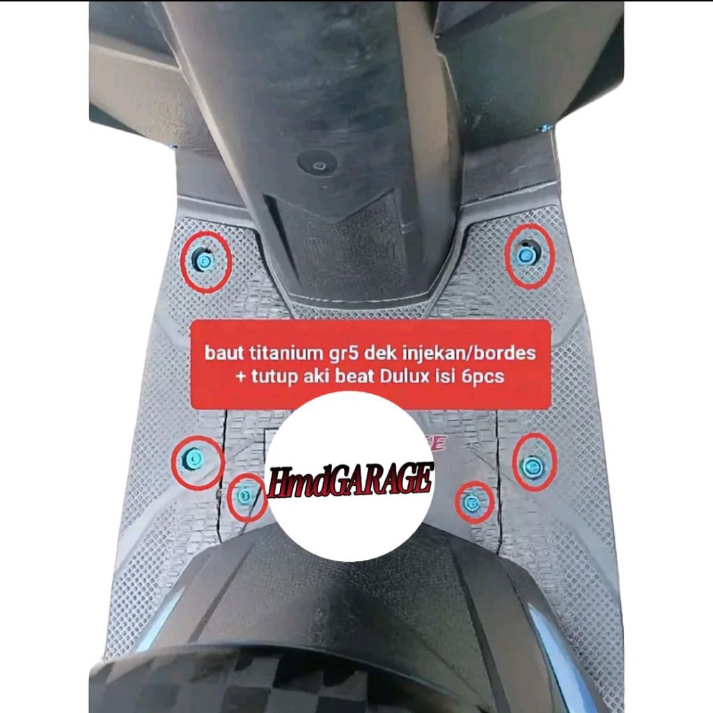 Baut Titanium Dek Injekan&Tutup Aki Beat Deluxe (6pcs Baut)Titanium original vietnam