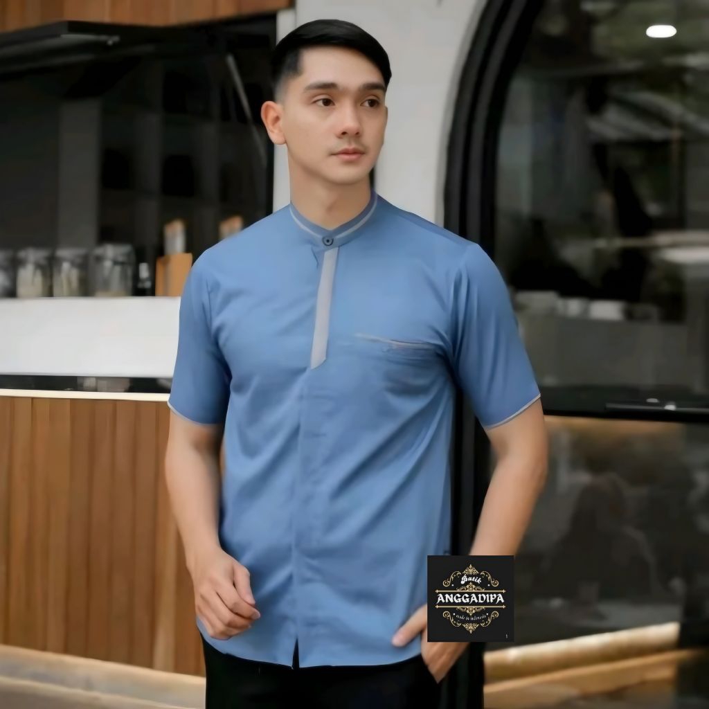 Anggadipa Batik_Kemeja Baju Koko Ayah dan anak Baju Lebaran Busana Muslim Dewasa bahan toyobo Lembut