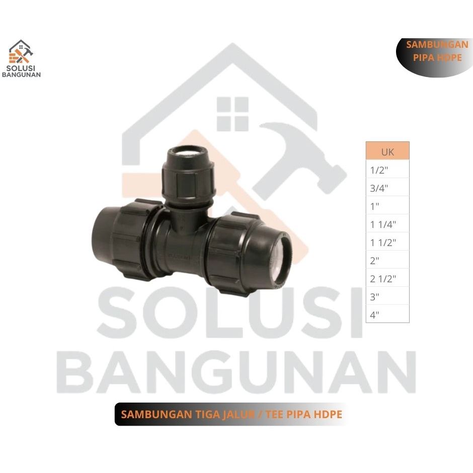 EQUAL TEE HDPE 4 Inch Sambungan TEE Pipa HDPE 4'' Inch
