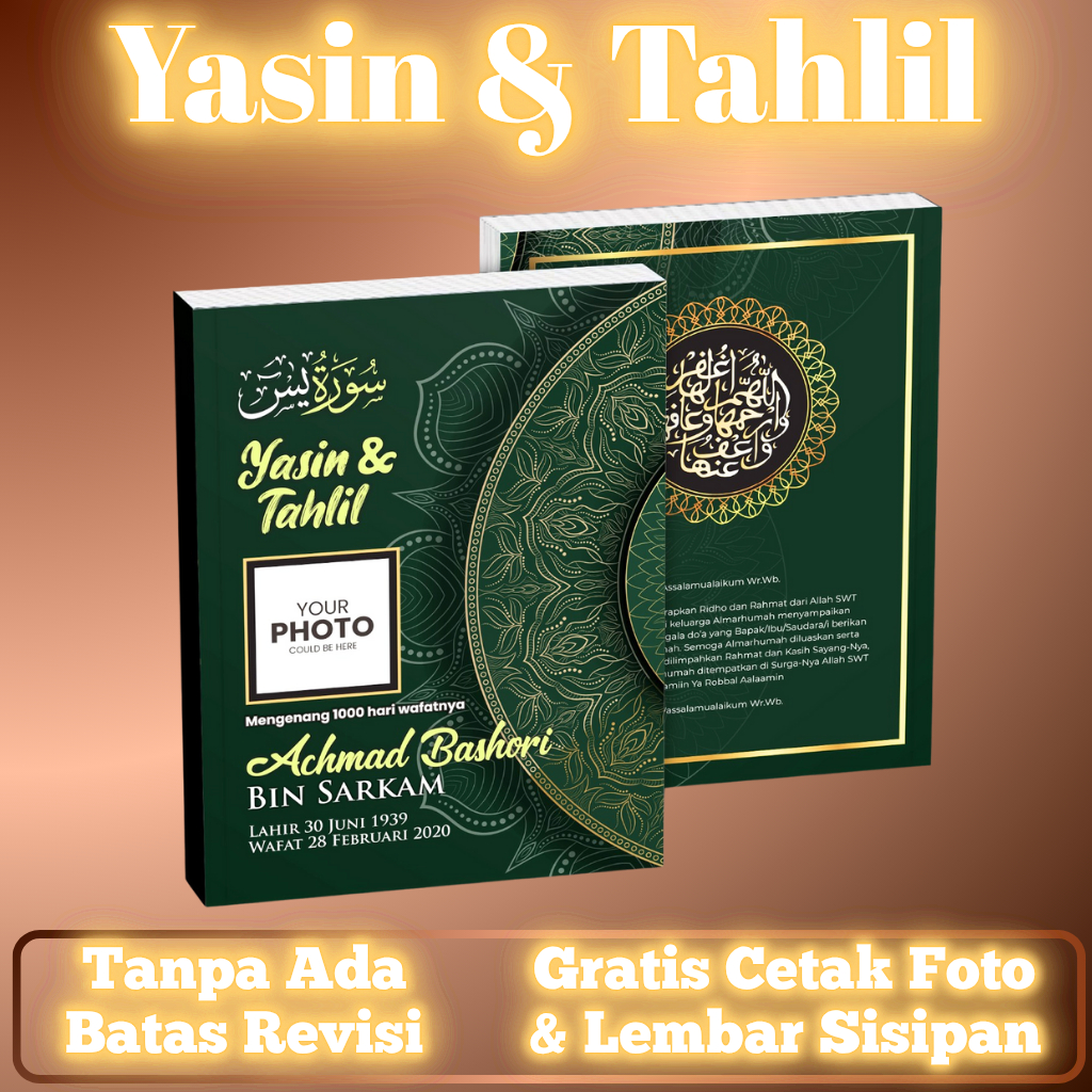 Yasin dan Tahlil Lengkap Souvenir Pengajian 40 Hari 100 1000 Hari Softcover Nadina