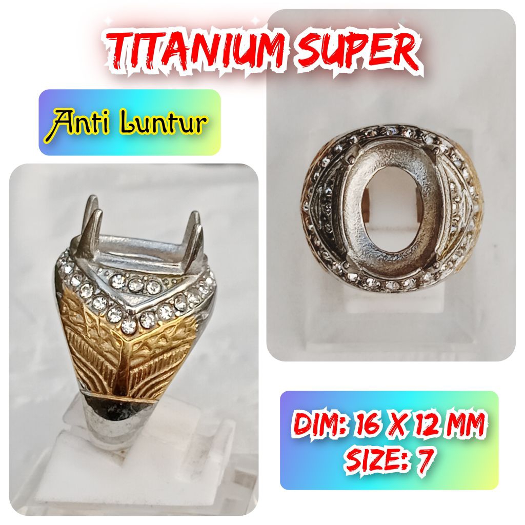 cincin emban batu akik batu permata anti Luntur super titanium.03