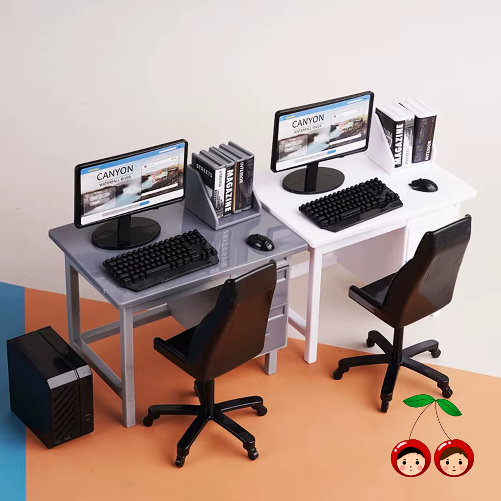 Miniatur Office Furniture Set Peralatan Kantor