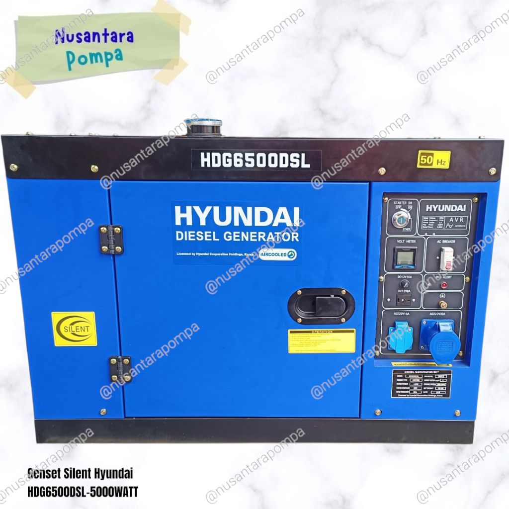 Genset Silent Hyundai HDG6500DSL-5000WATT
