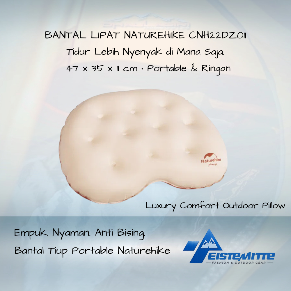 Naturehike CNH22DZ011 Bantal Tiup Empuk & Anti Bising untuk Camping & Traveling