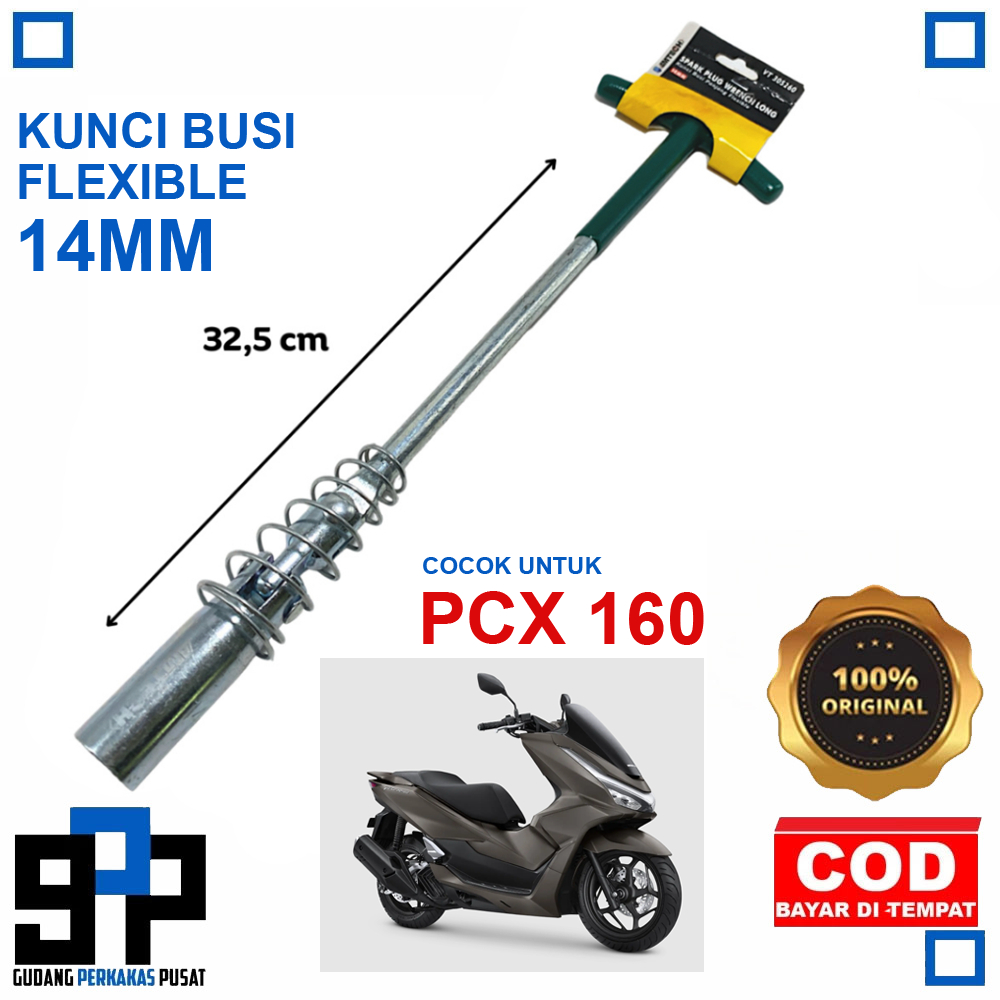 Kunci Busi 14mm Motor PCX 160 Mobil Calya Sigra AMTECH Kunci Busi Gagang Panjang Flexible Fleksibel