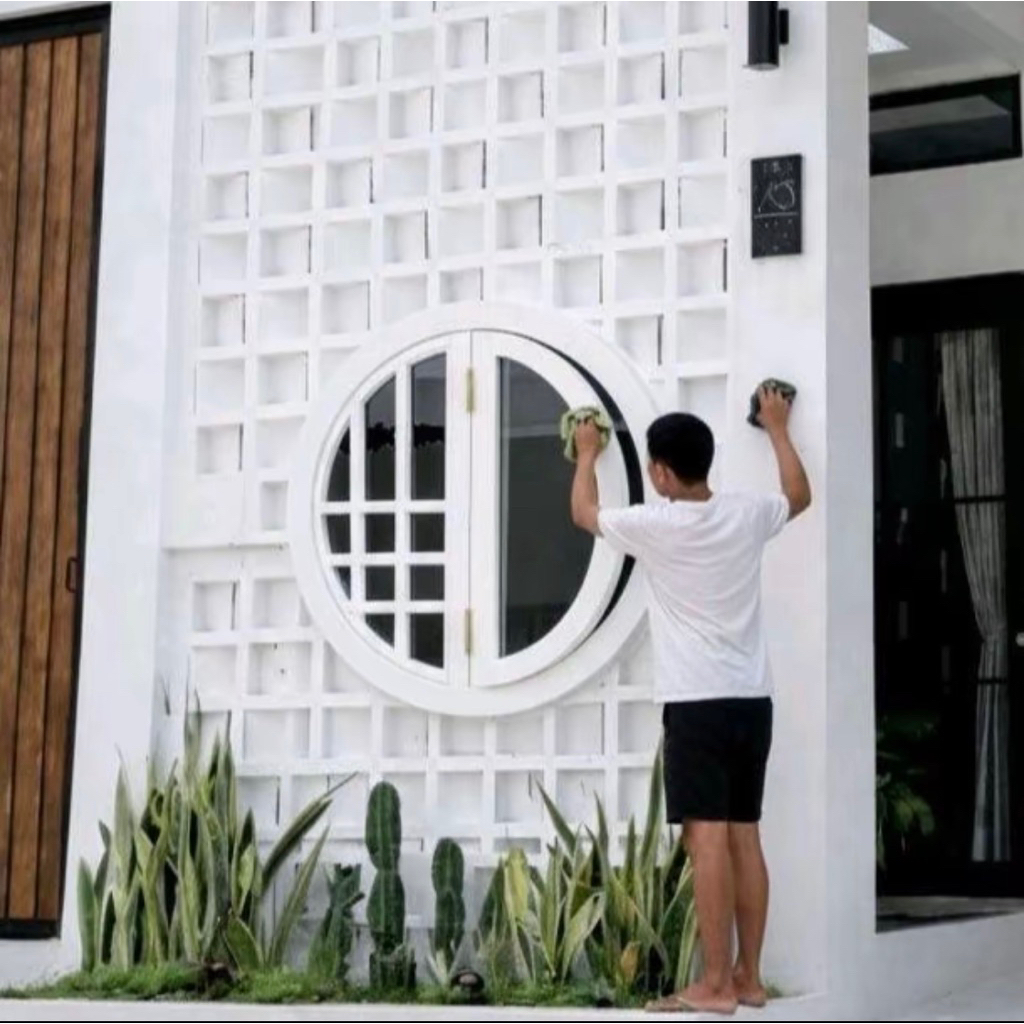 KUSEN JENDELA BULAT MINIMALIS / buka satu sisi / kusen jendela kayu aesthetic / kusen jendela teras 