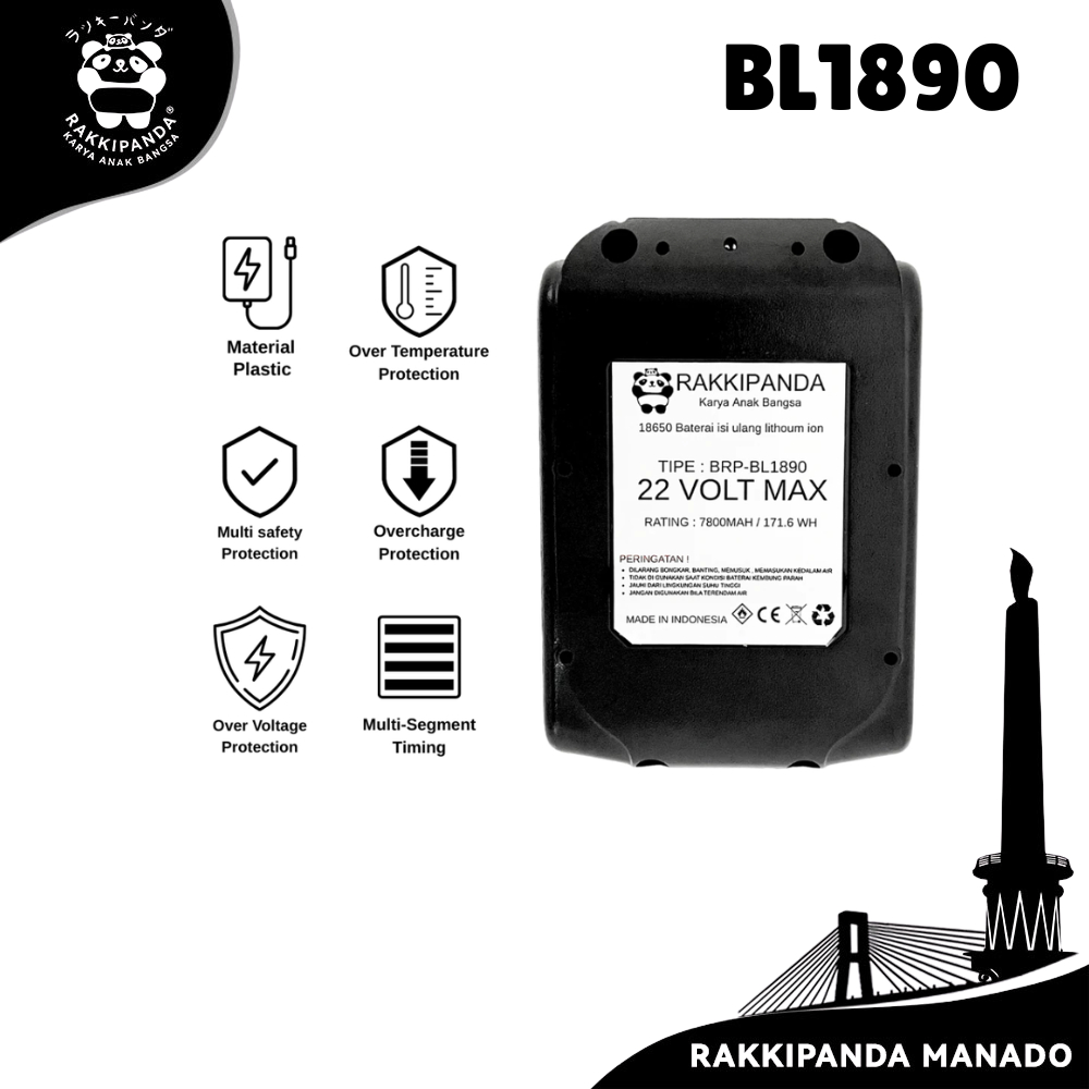 Rakkipanda - Baterai Bor cordless Makita Lithium Tools 22V