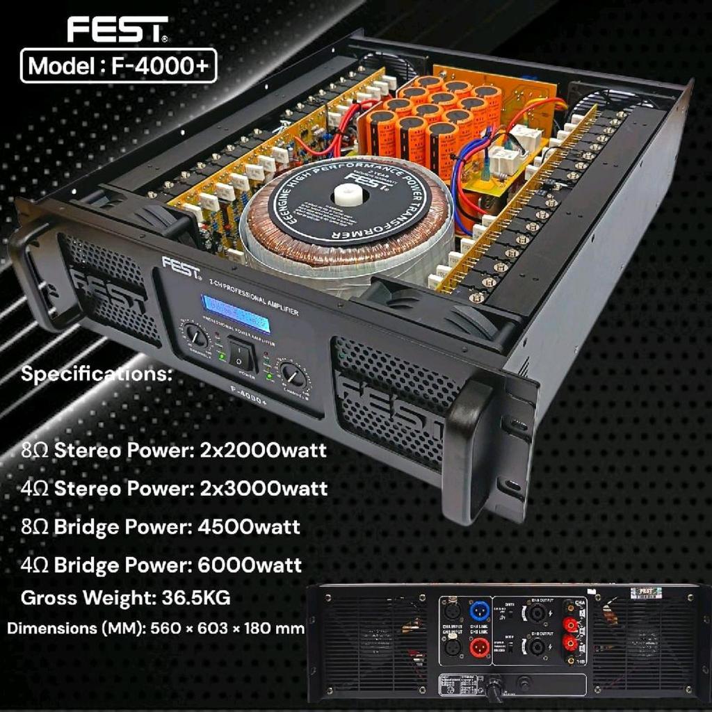 Power amplifier FEST F-4000 +/ F4000+ / F 4000+ - CLASS GB 2X2000 WATT