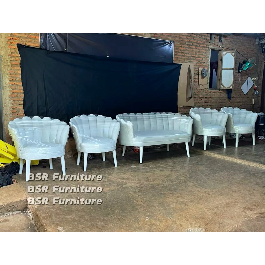 sofa pelaminan kerang / kursi pelaminan kerang / sofa kerang / kursi kerang