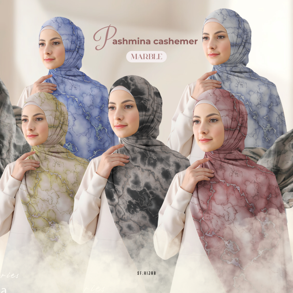 SF HIJAB - HIJAB PASHMINA MOTIF CASHMERE / OMBRE CERUTY BABY DOLL