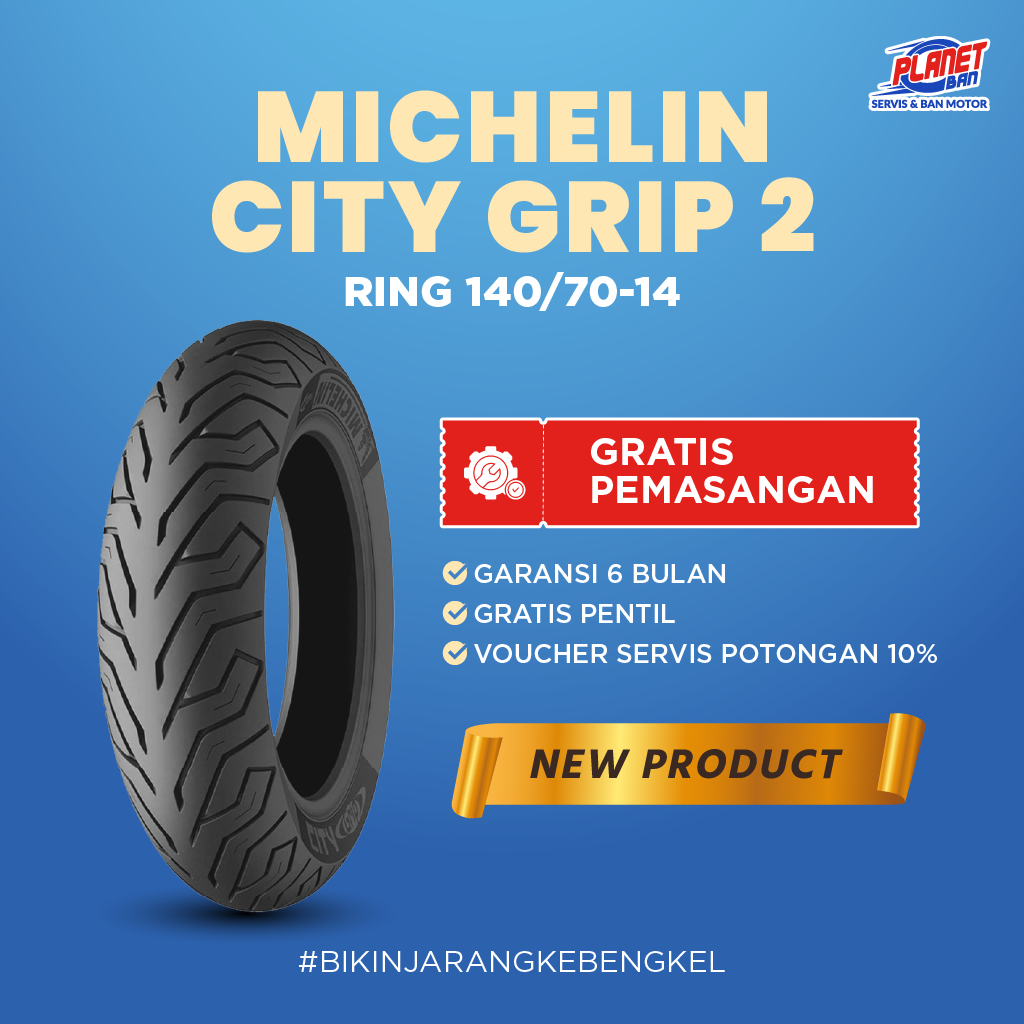 Ban Motor Ring 14 - 140/70 Michelin City Grip 2 (Ban Motor Belakang AEROX)