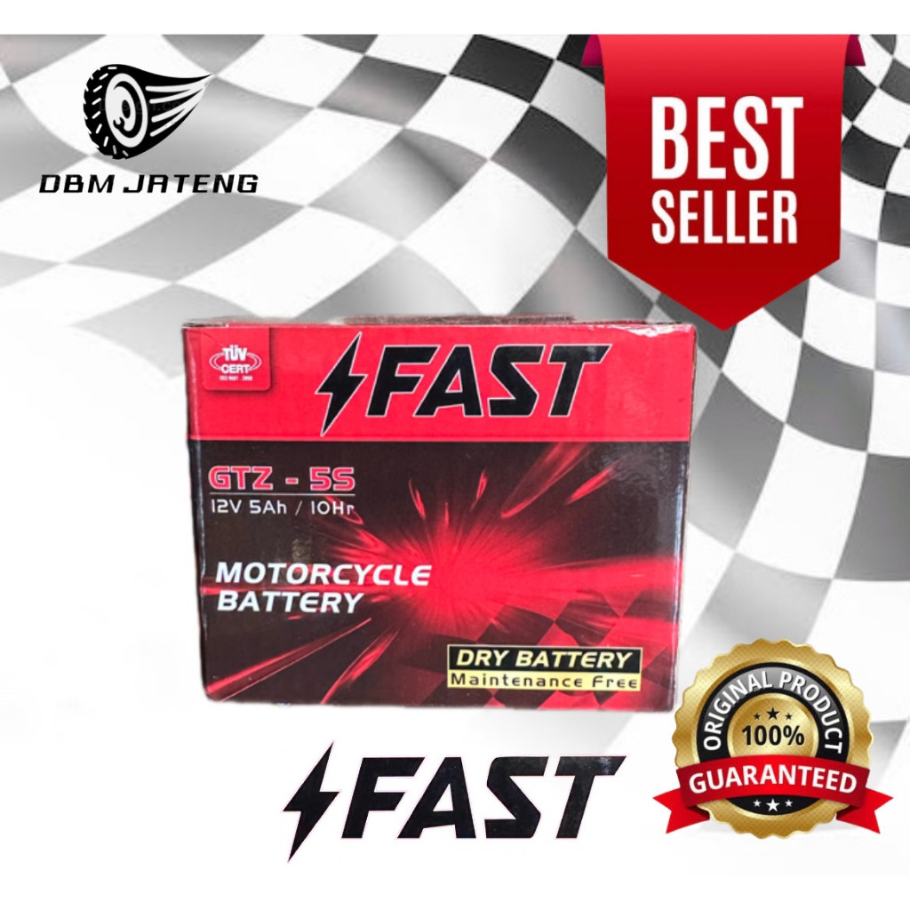100% ORIGINAL & BARU AKI FAST ACCU UKURAN TIPE GTZ5S HARGA GROSIR AKI KERING DAN BASAH MOTOR HONDA Y