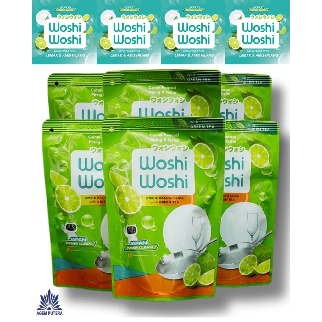 Cairan Pencuci Piring Woshi Woshi 75 ML, Varian Green Tea