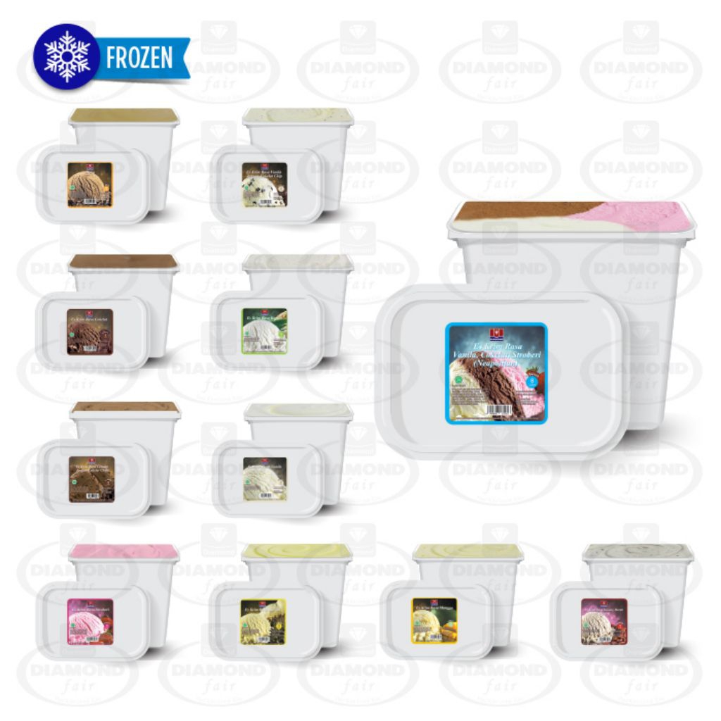 Ice Cream Diamond 3 Rasa Size 8 Liter / Ice Cream/ es krim 8 Liter Diamond / es krim ember 8 Liter 3