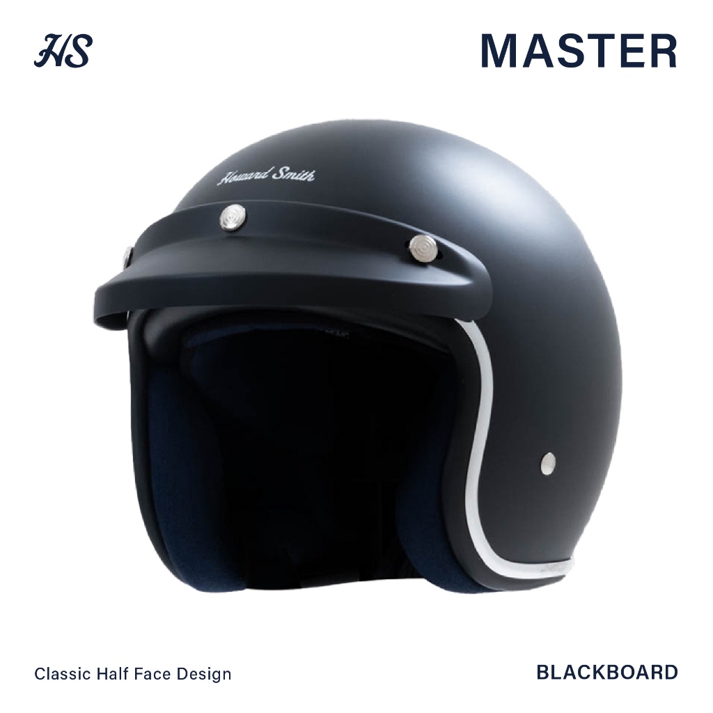 Howard Smith Master Retro Helm Half Face -  Blackboard