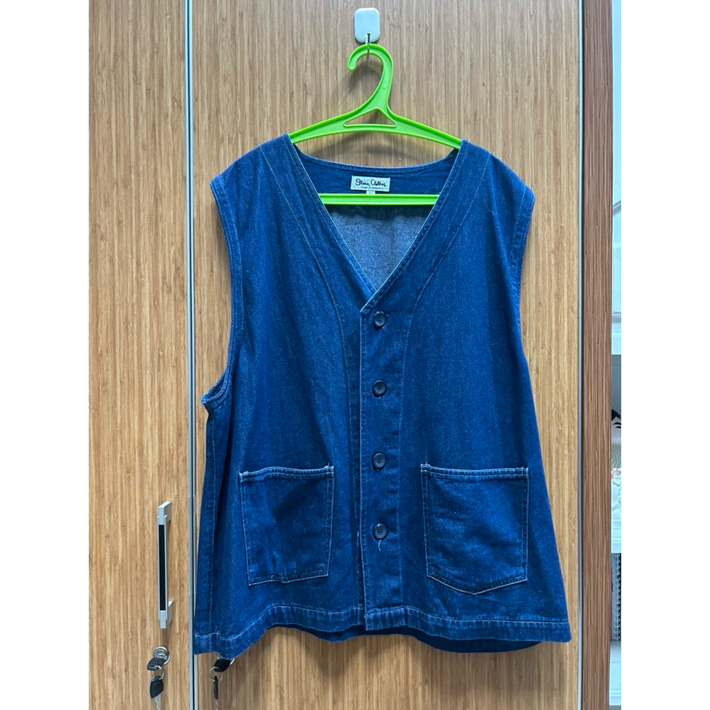 preloved denim vest/vest denim wanita/rompi jeans/rompi denim