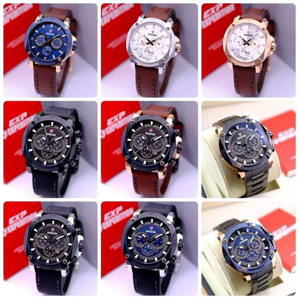 Jam Tangan Pria Wanita Expedition 6606 Rantai Kulit Original Garansi 1 Tahun